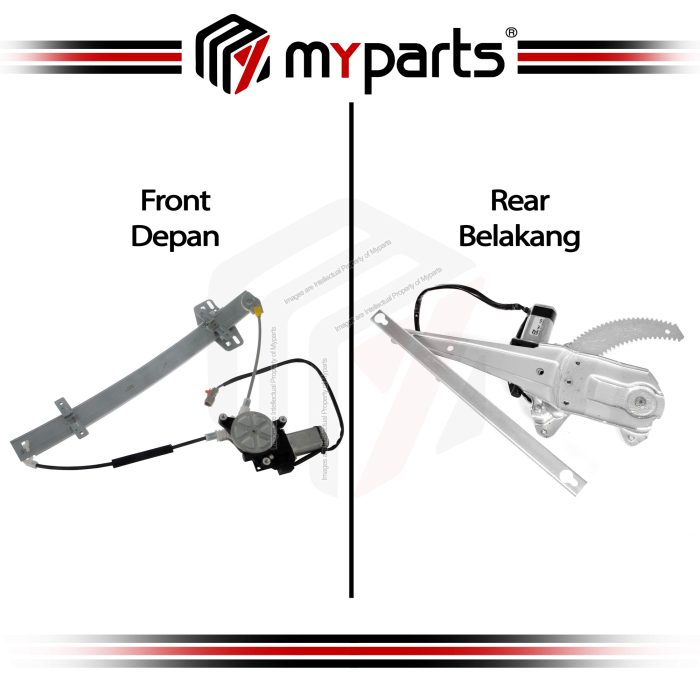 Myparts Fits Honda Accord CG CK S84 Sedan 1998~2002 | Front Electric Power Door Window Regulators | Set LH Left (2Pins Motor) + RH Right (4Pins Motor