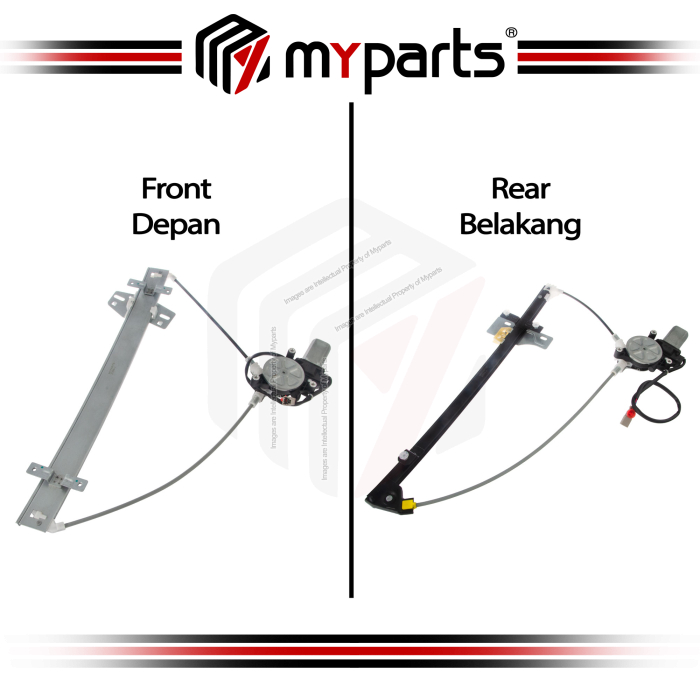 Myparts Fits Honda CRV CR-V RD S9A 2001~2006 | Front Electric Power Door Window Regulators | Set Of LH Left (2Pins Motor) + RH Right (6Pins Motor)