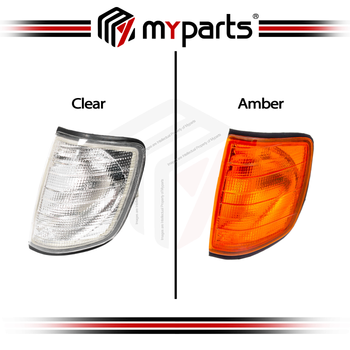 TYC Fits Mercedes Benz E Class W124 Sedan Wagon 1986~1996 | Corner Light Indicator Lamp (Clear) | Pair of LH Left Hand + RH Right Hand
