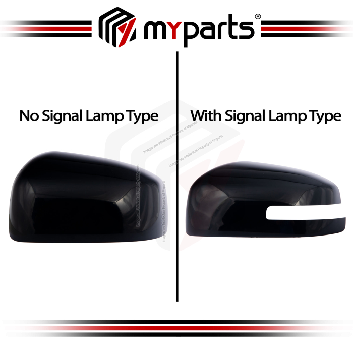 TYC Mitsubishi Mirage A00 A03A 2012~2015 Side Door Mirror Cover (No/With Signal Lamp Type) | Pair LH Left (Passenger) + RH Right (Driver)