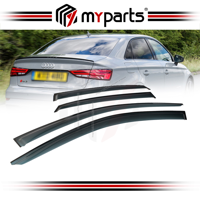 Myparts Fits Audi RS3 8V Series 2015~2016 4 Door Sedan Only | Complete Set of 4 Pcs Injection Weathershield Weather Shields Sun Door Window Visor