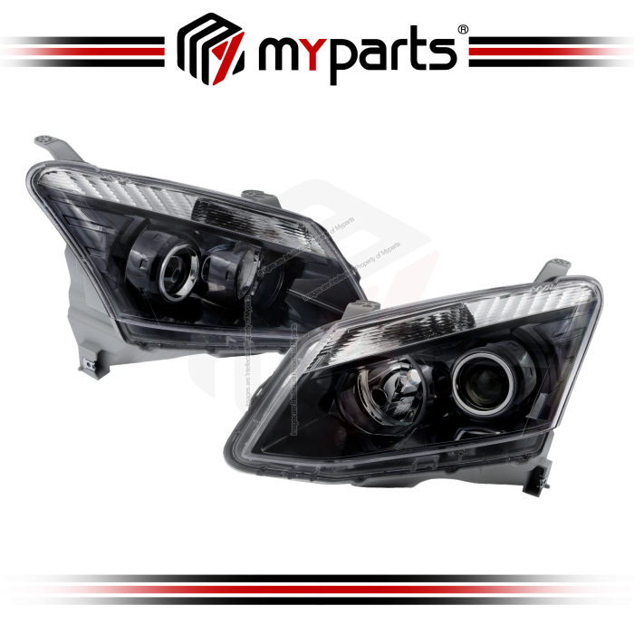 TYC Isuzu Dmax 2013~2016 RT HeadLamp HeadLight Head Light Head Lamp Front (Projector Bluish Chrome) Lampu Besar Depan | Pair LH Left + RH Right