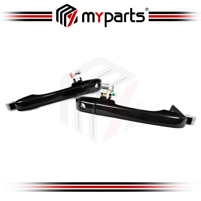 Myparts Fits Honda CRV CR-V RD S9A 2001~2006 | FRONT Outer Door Handle (Smooth Black) | Pair of LH Left Hand (Passenger) + RH Right Hand (Driver)