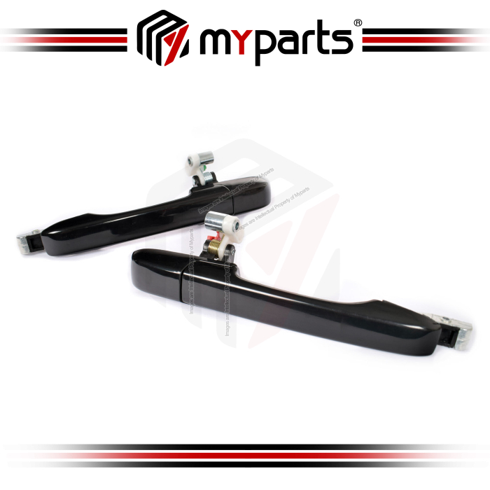 Door Handle Outer (Black Smooth)  Rear (Set LH+RH)