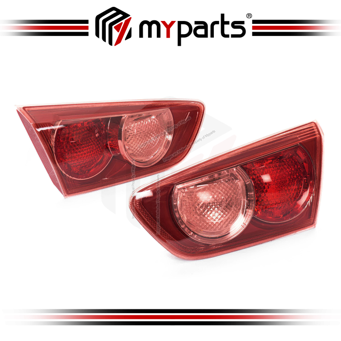 TYC Fits Proton Inspira CJ 2010~2015 | Inner Taillight Tail Light Boot Lid Trunk Rear Lamp (Red Bezel) | Set LH LHS Left Hand + RH RHS Right Hand