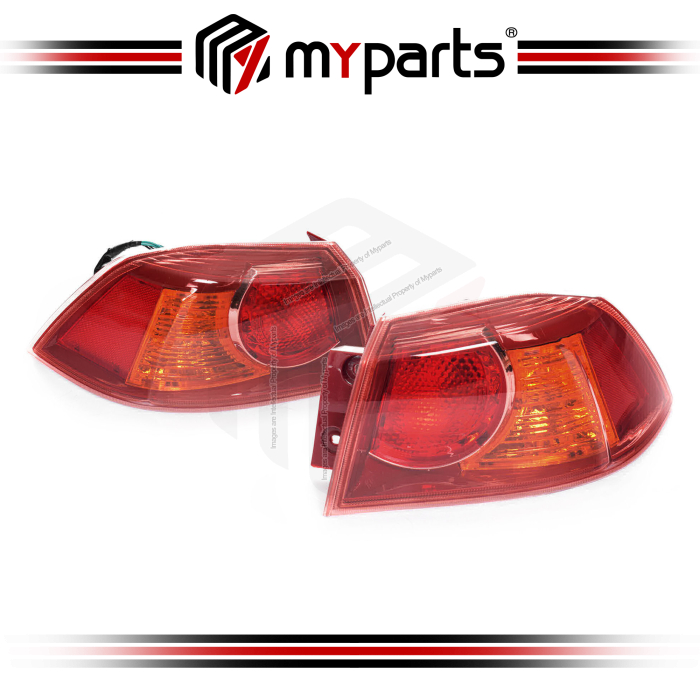 TYC Fits Proton Inspira 2010~2015 | Outer Taillight Tail Light Body Rear Lamp (Red Bezel) | Pair of LH Left Hand (Passenger) + RH Right Hand (Driver)