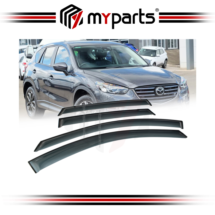 Myparts Fits Mazda CX5 CX-5 KE Series 1 & 2 2012~2017 SUV | Complete Set of 4 Pcs Injection Weathershield Weather Shields Sun Window Visor