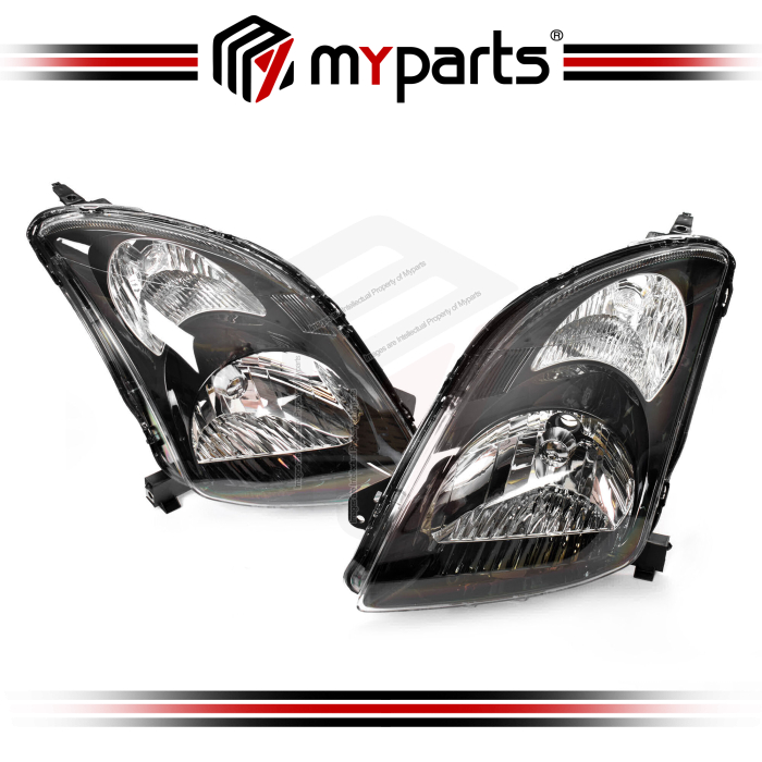 Head Light Black Reflector (Set LH+RH)