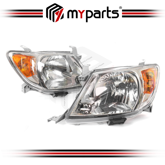 TYC Fits Toyota Hilux Vigo SR SR5 TGN KUN GGN Ute 2005~2008 2WD 4WD | Headlight Head Light Front Lamp | Set LH LHS Left Hand + RH RHS Right Hand