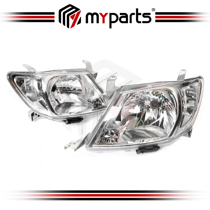 TYC Fits Toyota Hilux Vigo SR SR5 TGN KUN GGN Pickup Ute 2008~2011 2WD 4WD | Headlight Head Light Front Lamp | Set LH Left Hand + RH Right Hand
