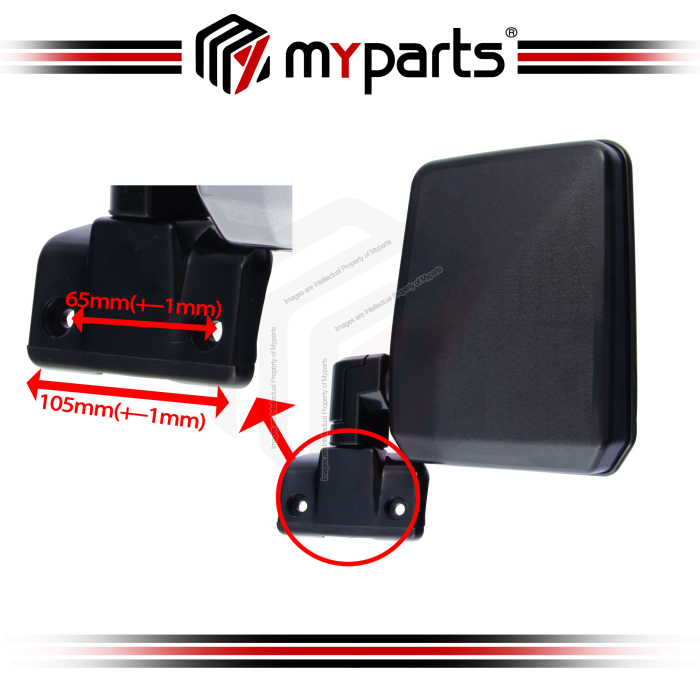 Side Door Mirror (Manual, Black)