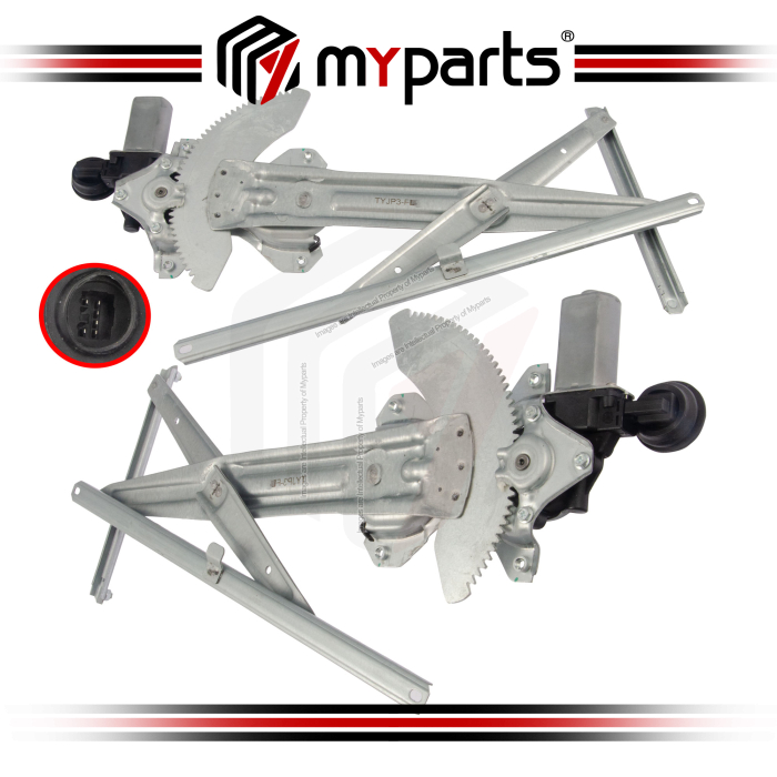 Myparts Fits Toyota Alphard ANH10 2003-2008 FRONT Power Window Gear Regulator Door (6 Pins Motor) |  Set LH Left Hand Side + RH Right Hand Side