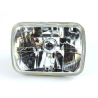 Head Light Square 7 Inch Crystal Look No H4 Bulb Plastic Lens