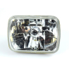 Head Light Square 7 Inch Crystal Look No H4 Bulb Glass Lens