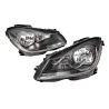 TYC Fits Mercedes Benz C Class W204 Series 2 2010~214 | Headlight Head Light Front Lamp (Halogen, Dark Grey) | Pair LH Left Hand + RH Right Hand