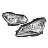 TYC Fits Mercedes Benz C Class W204 Series 2 2010~2014 | Headlight Head Light Front Lamp (Halogen, Chrome) | Pair LH Left Hand + RH Right Hand