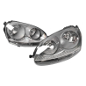 TYC Fits VolksWagen VW Golf MK5 2004~2008 | Headlight Head Light Front Lamp (Dark Grey) | Pair of LH Left Hand (Passenger) + RH Right Hand (Driver)