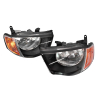 TYC Fits Mitsubishi Triton L200 ML KA KB Pickup Ute 2006~2009 | Headlight Head Light Front Lamp (Amber Lens) | Pair LH Left Hand + RH Right Hand