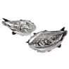 TYC Fits Mitsubishi Triton MQ 2015~2018 GLS / Exceed | Headlight Head Light Front Lamp (Xenon Clear Top Lens Chrome Lower) | Pair LH Left + RH Right