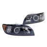 TYC Fits Volvo S40 / V50 2004~2007 (Black / Halogen) Headlamp Head Lamp Headlight Head Light | Set LH Left Hand Side + RH Right Hand Side