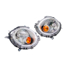 TYC Fits Mini Cooper R56 R57 Series 2007~2010 (Amber Halogen) Headlamp Head Lamp Front Headlight Head Light | Set LH Left Hand + RH Righ Hand